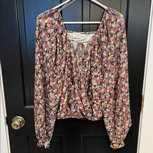 Peach love Madewell Multicolor Floral Blouse made in California Ptp 20”-24”